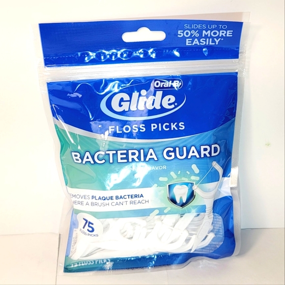 Oral-B Glide Bacteria Guard DENTAL FLOSS PICKS Mint Flavor (75 ct) - Picture 1 of 2